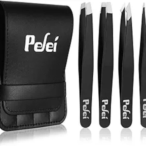Tweezers Set Professional Stainless Steel Tweezers for Eyebrows Great Hair Black - Picture 8 of 8